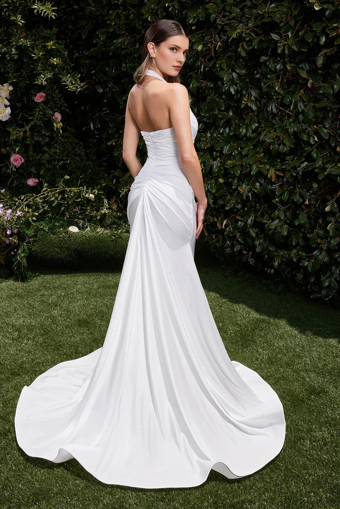 Mermaid Halter Floor-Length Wedding Dress - Yihuiw by Yihuiw
