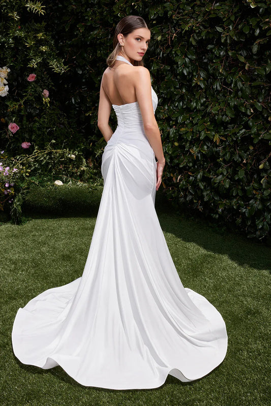 Mermaid Halter Floor-Length Wedding Dress - Yihuiw by Yihuiw
