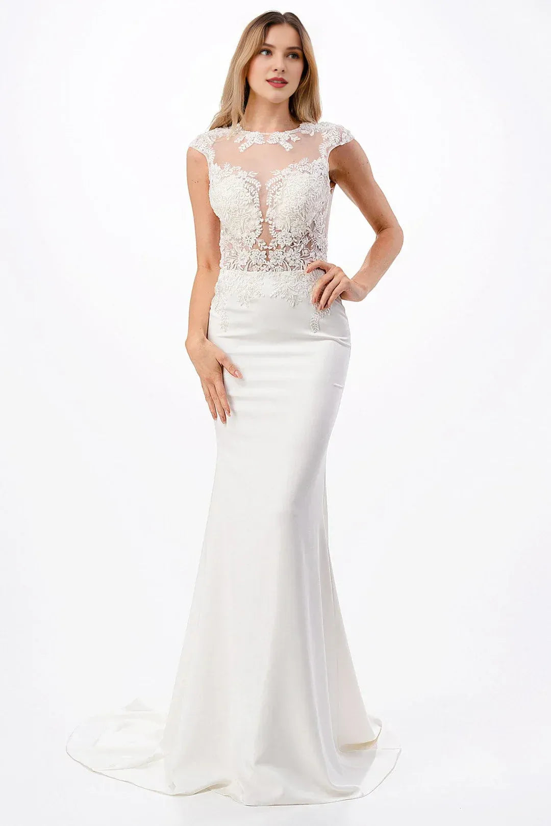 Mermaid Illusion Floor-Length Wedding Dress - Yihuiw by Yihuiw