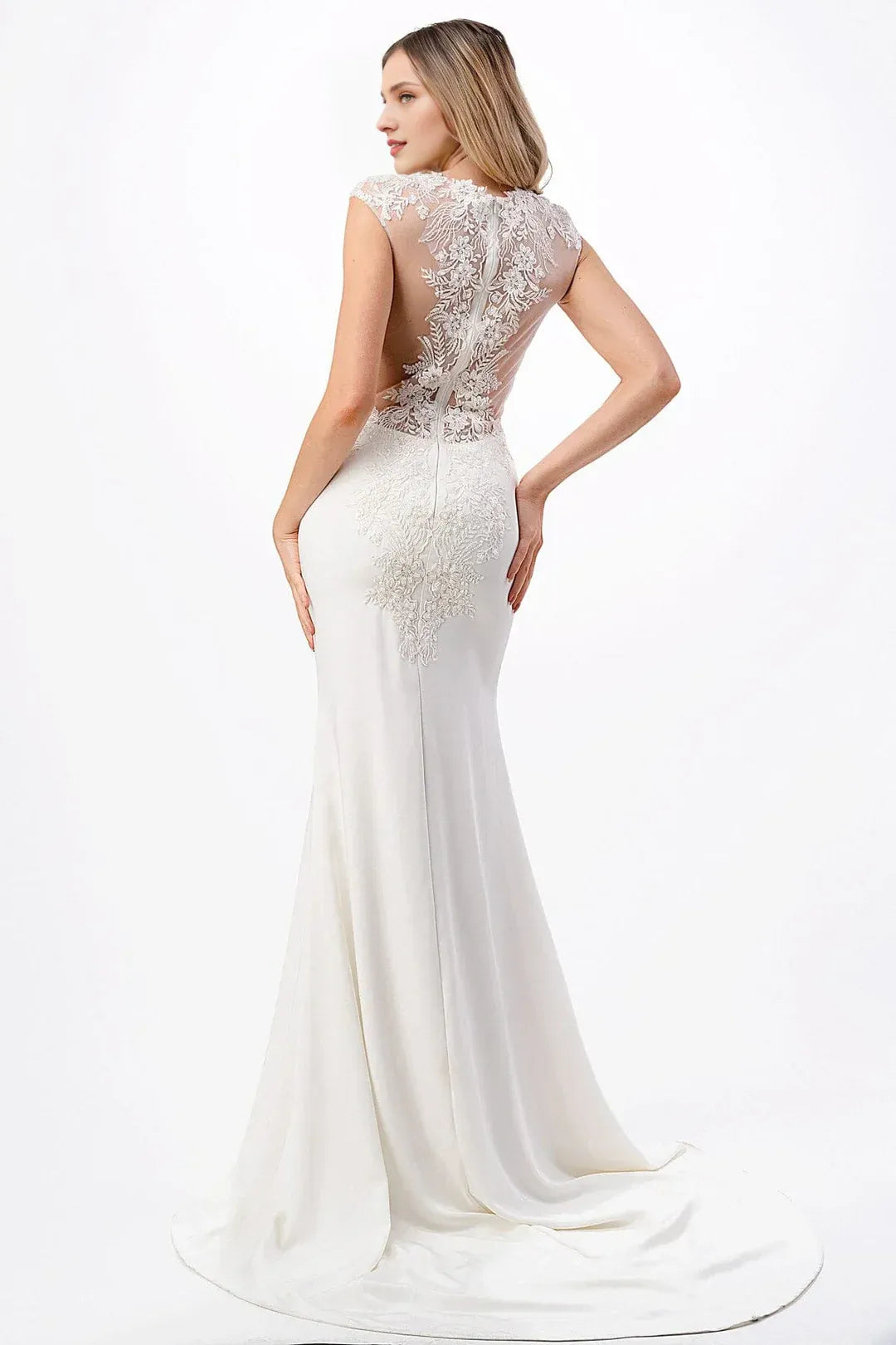 Mermaid Illusion Floor-Length Wedding Dress - Yihuiw by Yihuiw