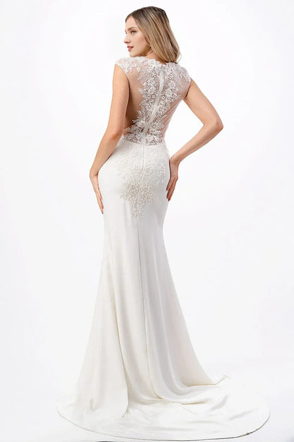 Mermaid Illusion Floor-Length Wedding Dress - Yihuiw by Yihuiw