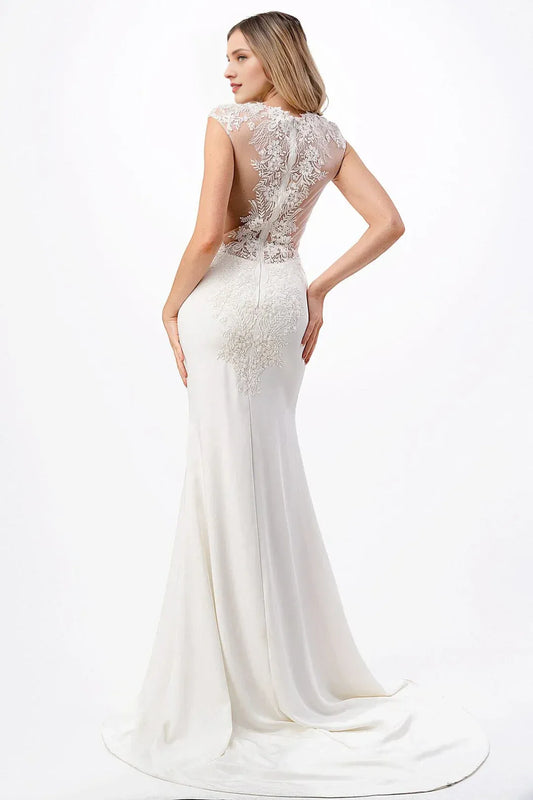 Mermaid Illusion Floor-Length Wedding Dress - Yihuiw by Yihuiw