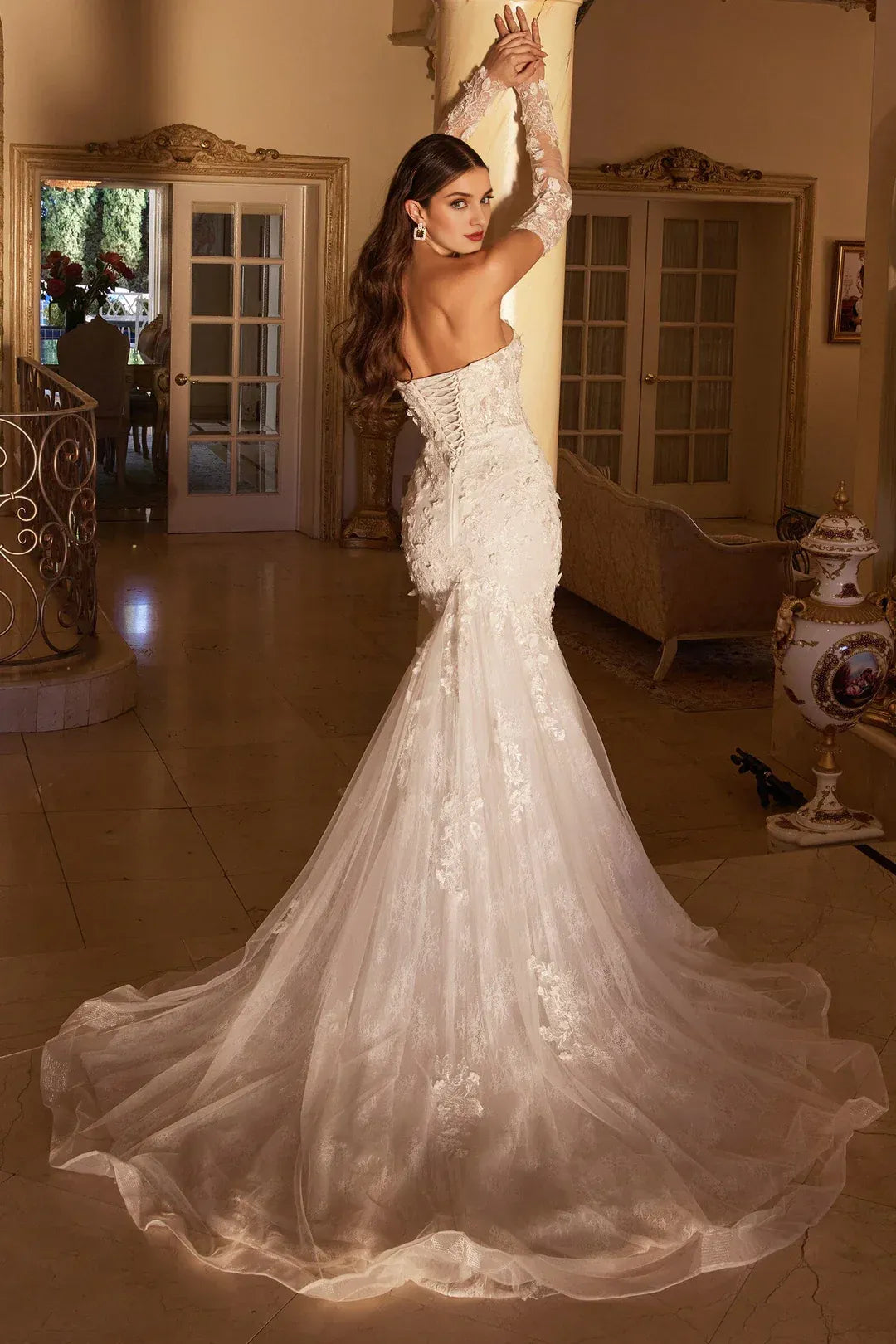 Mermaid Strapless Floor-Length Wedding Dress - Yihuiw by Yihuiw