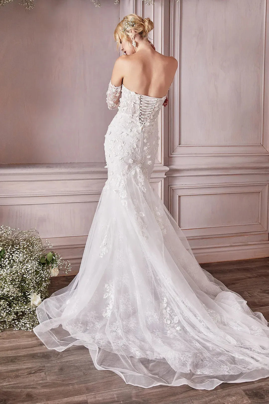Mermaid Strapless Floor-Length Wedding Dress - Yihuiw by Yihuiw