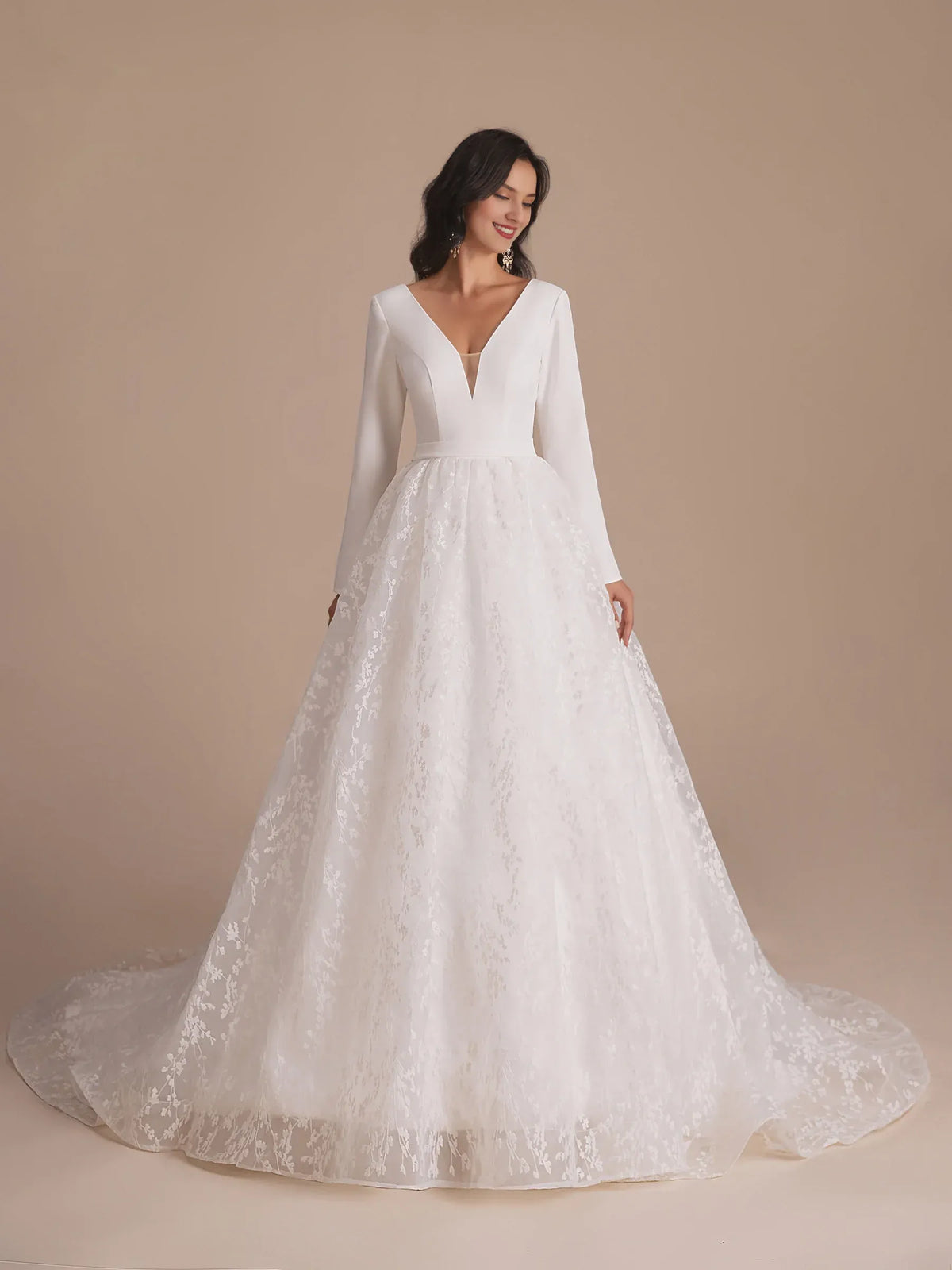 Ball Gown Floor-Length Wedding Gown - Yihuiw by Yihuiw