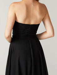 Sheath / Column Minimalist Dress Holiday Cocktail Party Floor Length Sleeveless Sweetheart Chiffon with Criss Cross Pleats Crystals