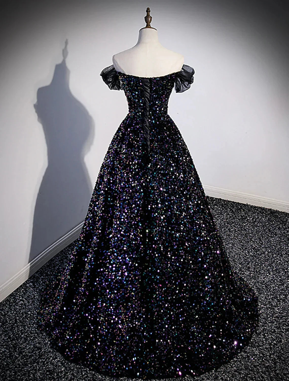Ball Gown Prom Dresses Sexy Dress Wedding Guest Court Train Sleeveless Off Shoulder Sequined with Pleats Sequin by YiHuiw