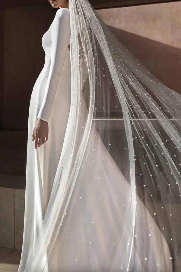 A-Line Square Neck Floor-Length Wedding Dress - Yihuiw by Yihuiw