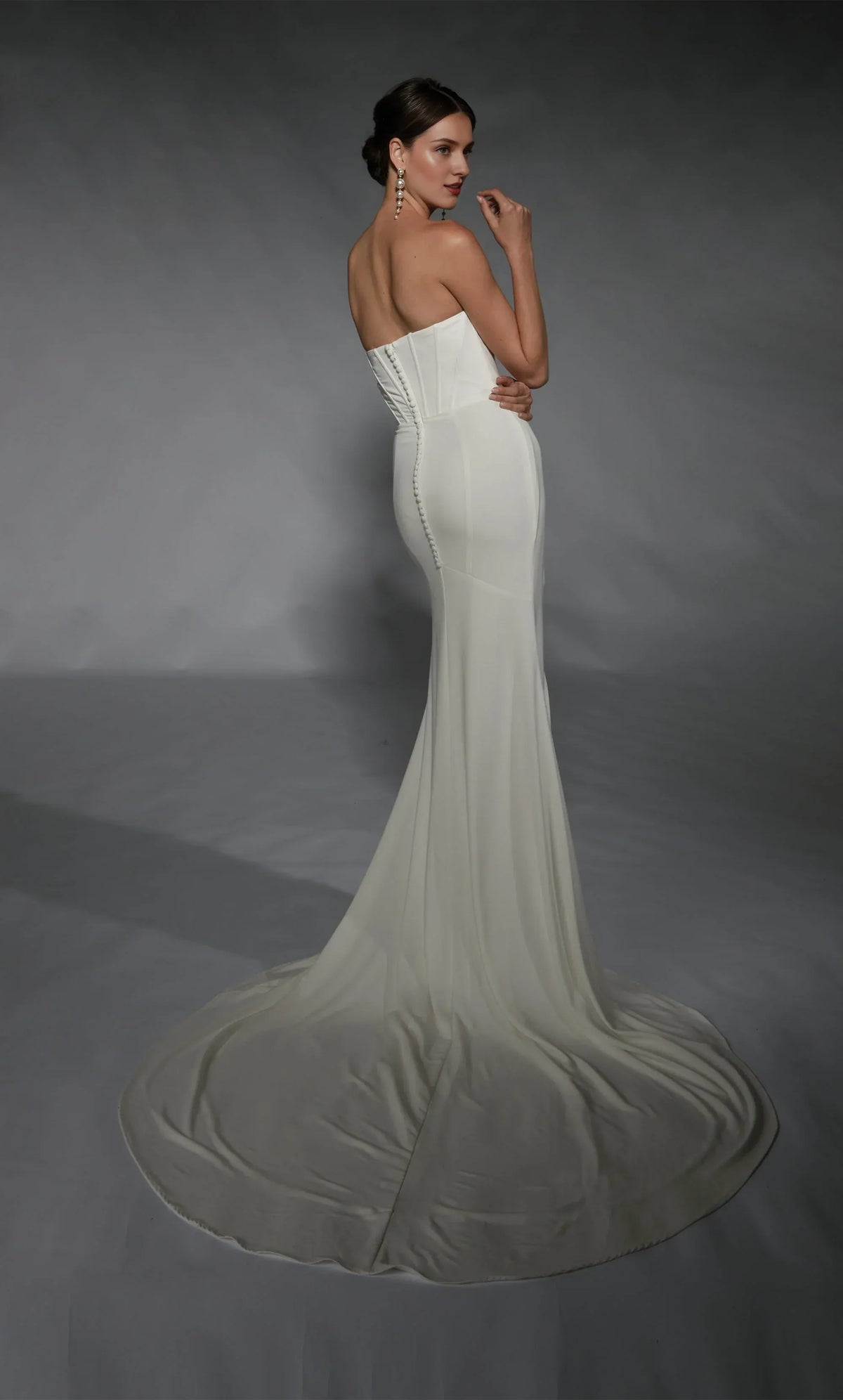 Mermaid Strapless Lace-Up Back High Slit Wedding Dress - Yihuiw by Yihuiw