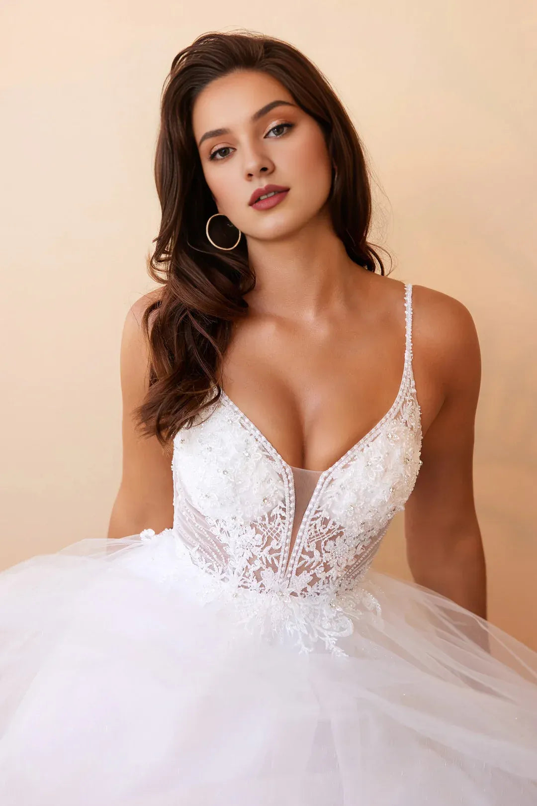 A-Line Spaghetti Strap Floor-Length Wedding Dress - Yihuiw by Yihuiw
