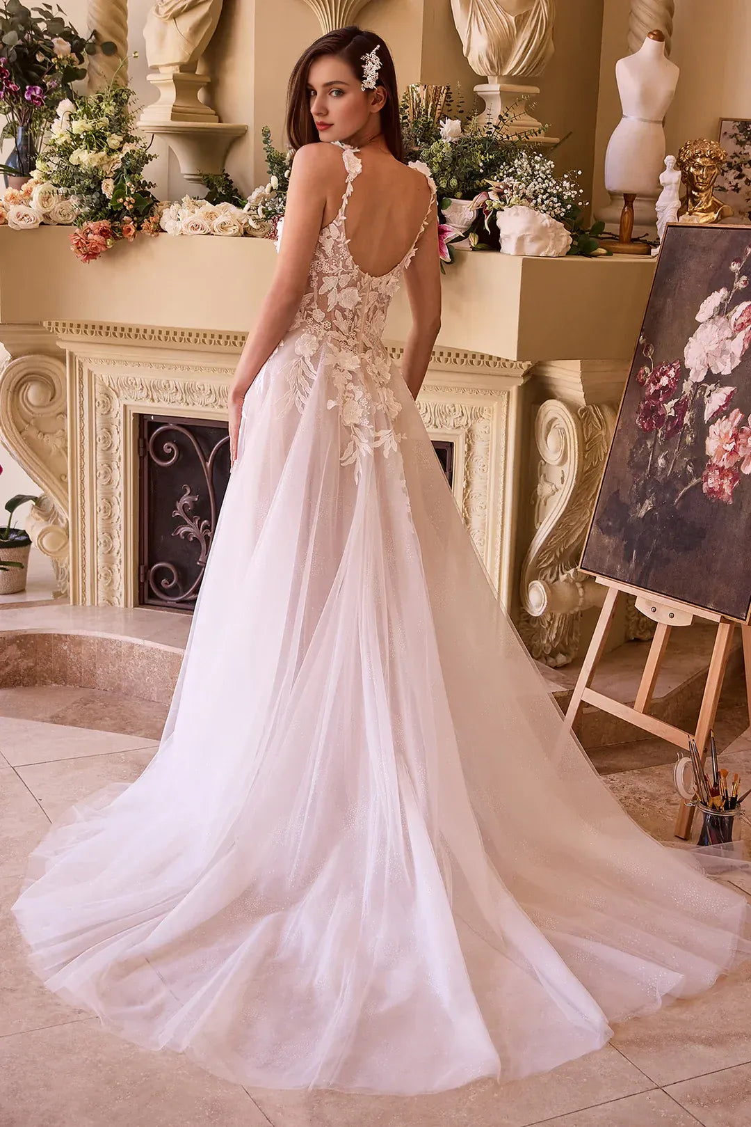 A-Line Spaghetti Strap Floor-Length Wedding Dress - Yihuiw by Yihuiw