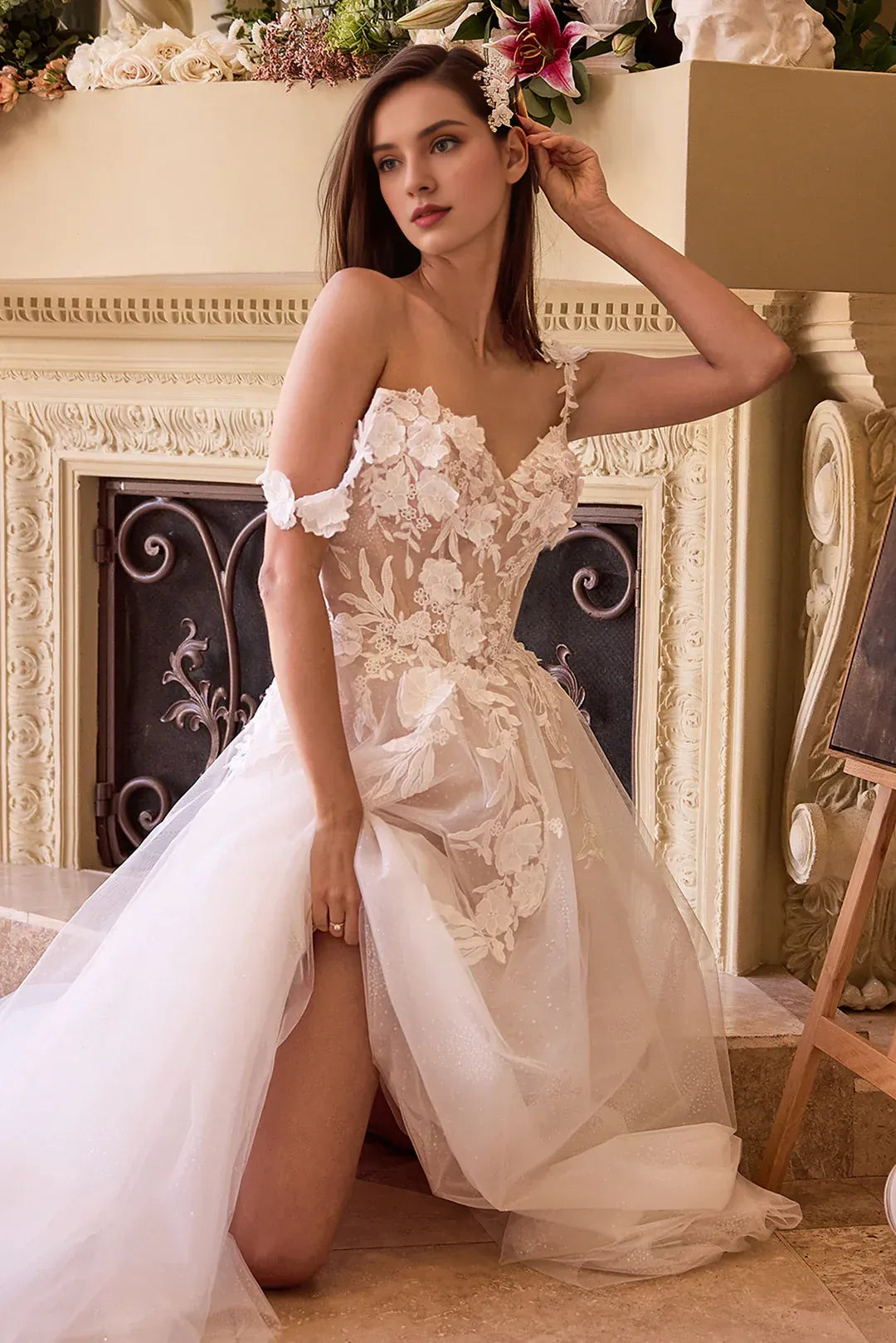 A-Line Spaghetti Strap Floor-Length Wedding Dress - Yihuiw by Yihuiw