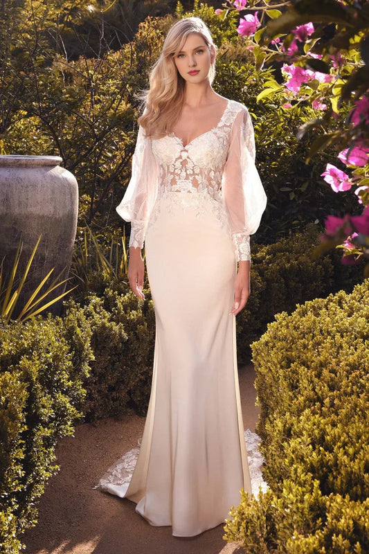 Mermaid Square Neck Floor-Length Wedding Dress - Yihuiw by Yihuiw