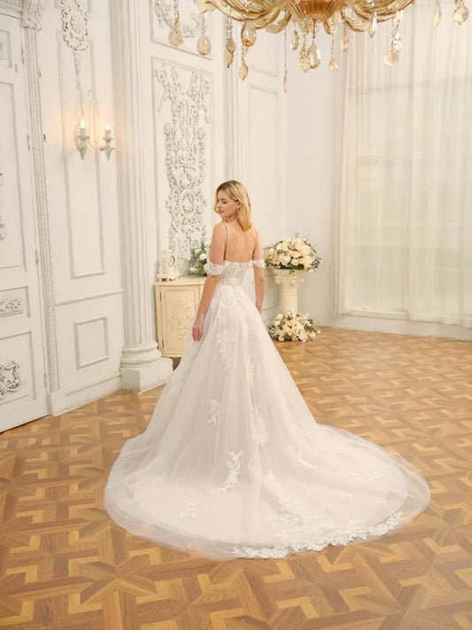A-Line Sweetheart Floor-Length Wedding Dress - Yihuiw by Yihuiw