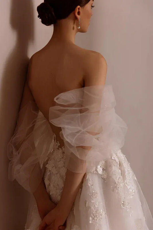 A-Line Floor-Length Wedding Dress - Yihuiw by Yihuiw