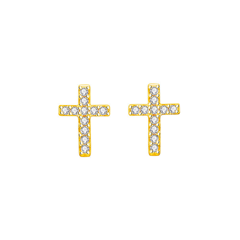 2025 New Fashion Stainless Steel Cross Earrings Product Temperament All Match Birthday Anniversary Earrings Small Gift