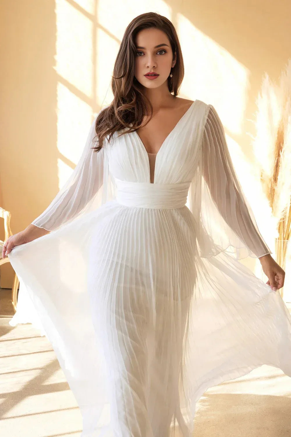 A-Line Floor-Length Wedding Dress - Yihuiw by Yihuiw