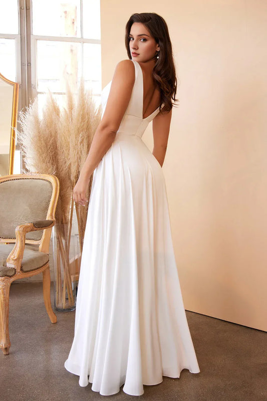 A-Line Sleeveless Floor-Length Wedding Dress - Yihuiw by Yihuiw
