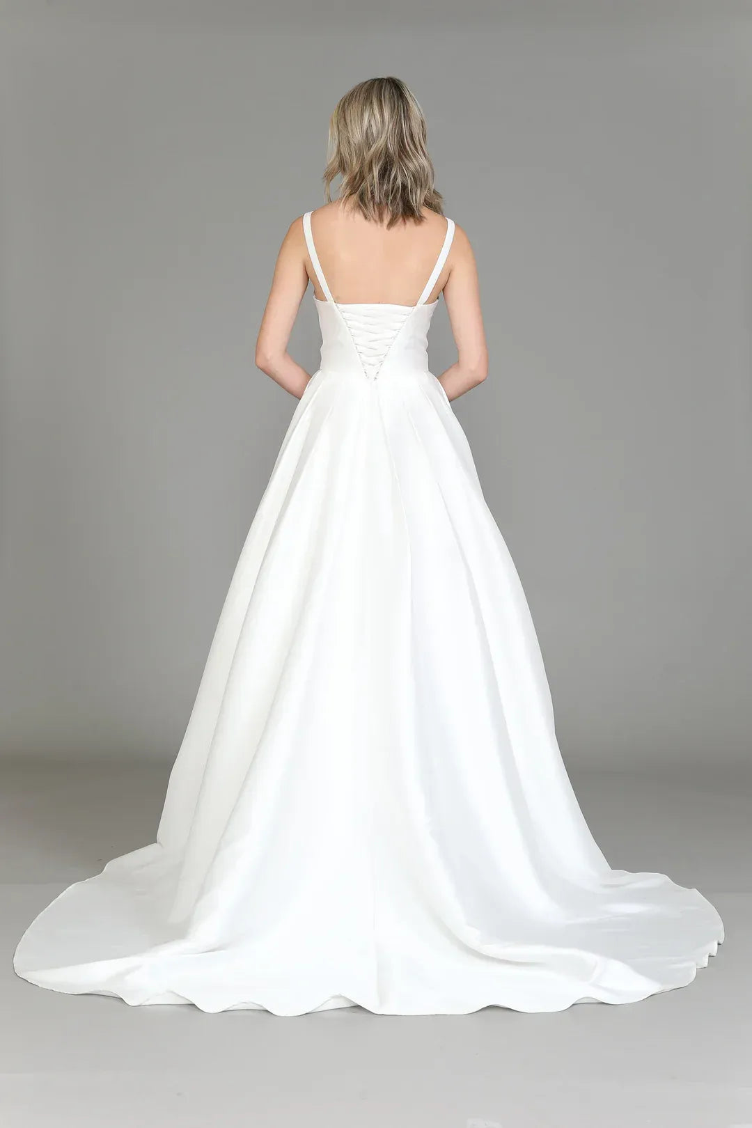 A-Line Square Neck Sleeveless Floor-Length Wedding Dress - Yihuiw by Yihuiw