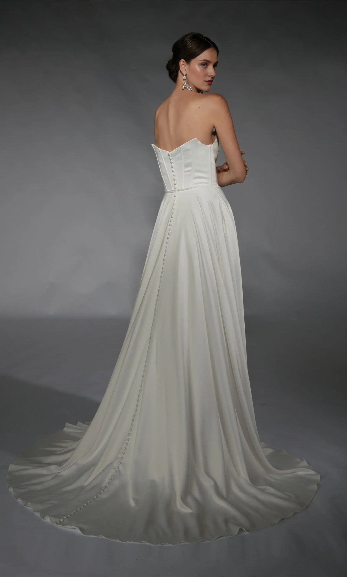 A-Line Strapless Lace-Up Back Floor-Length Wedding Dress - Yihuiw by Yihuiw