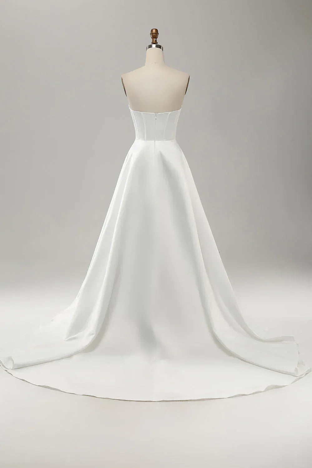A-Line Strapless Floor-Length Wedding Dress - Yihuiw by Yihuiw