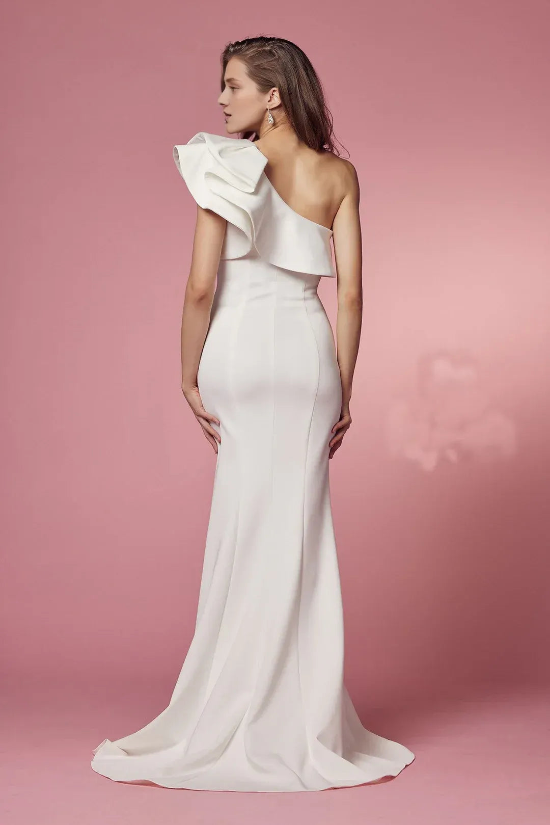 Mermaid One-Shoulder Floor-Length Wedding Dress - Yihuiw by Yihuiw