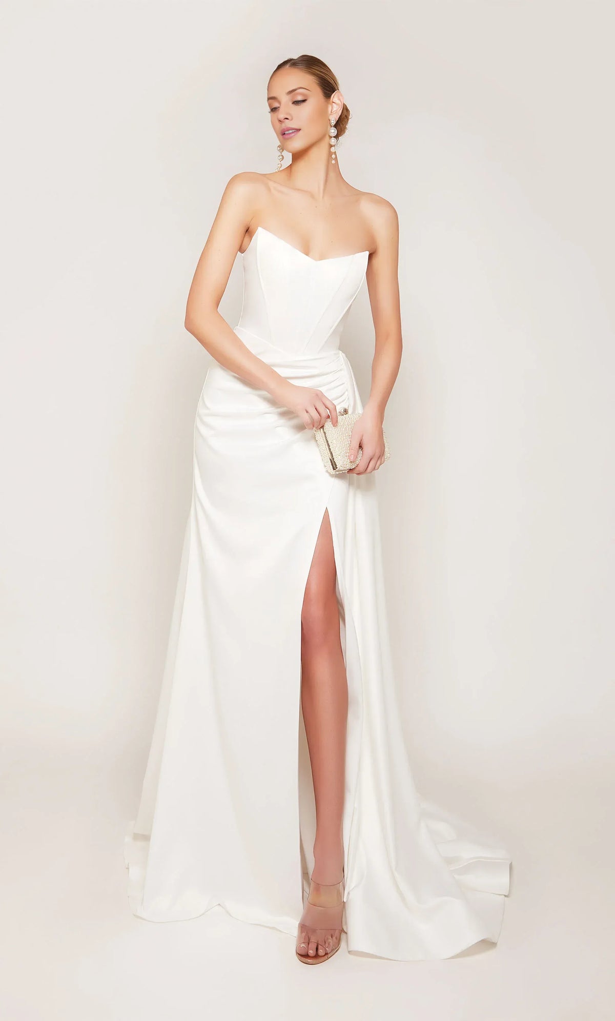 Mermaid Sweetheart Satin High Slit Wedding Dress - Yihuiw by Yihuiw