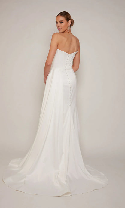 Mermaid Sweetheart Satin High Slit Wedding Dress - Yihuiw by Yihuiw