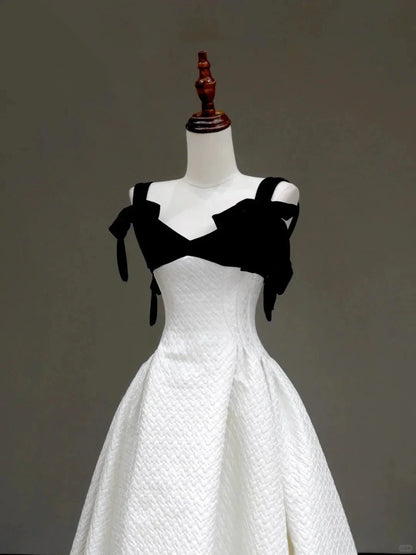 elegant classic Hepburn style long satin prom dress evening dress party dress simple gentle atmospheric and unique desi Bring summer colors to enhance whiteness by YiHuiw