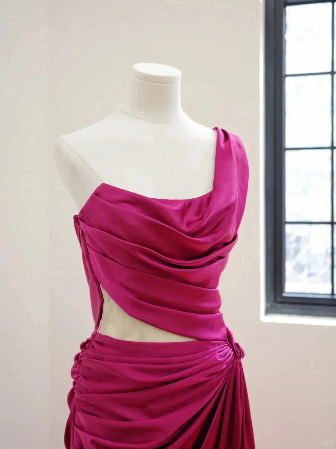 elegant long satin Prom dress evening dress simple gentle atmospheric and unique desi Bring summer colors to enhance whiteness by YiHuiw