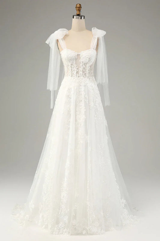 A-Line Floor-Length Wedding Dress - Yihuiw by Yihuiw