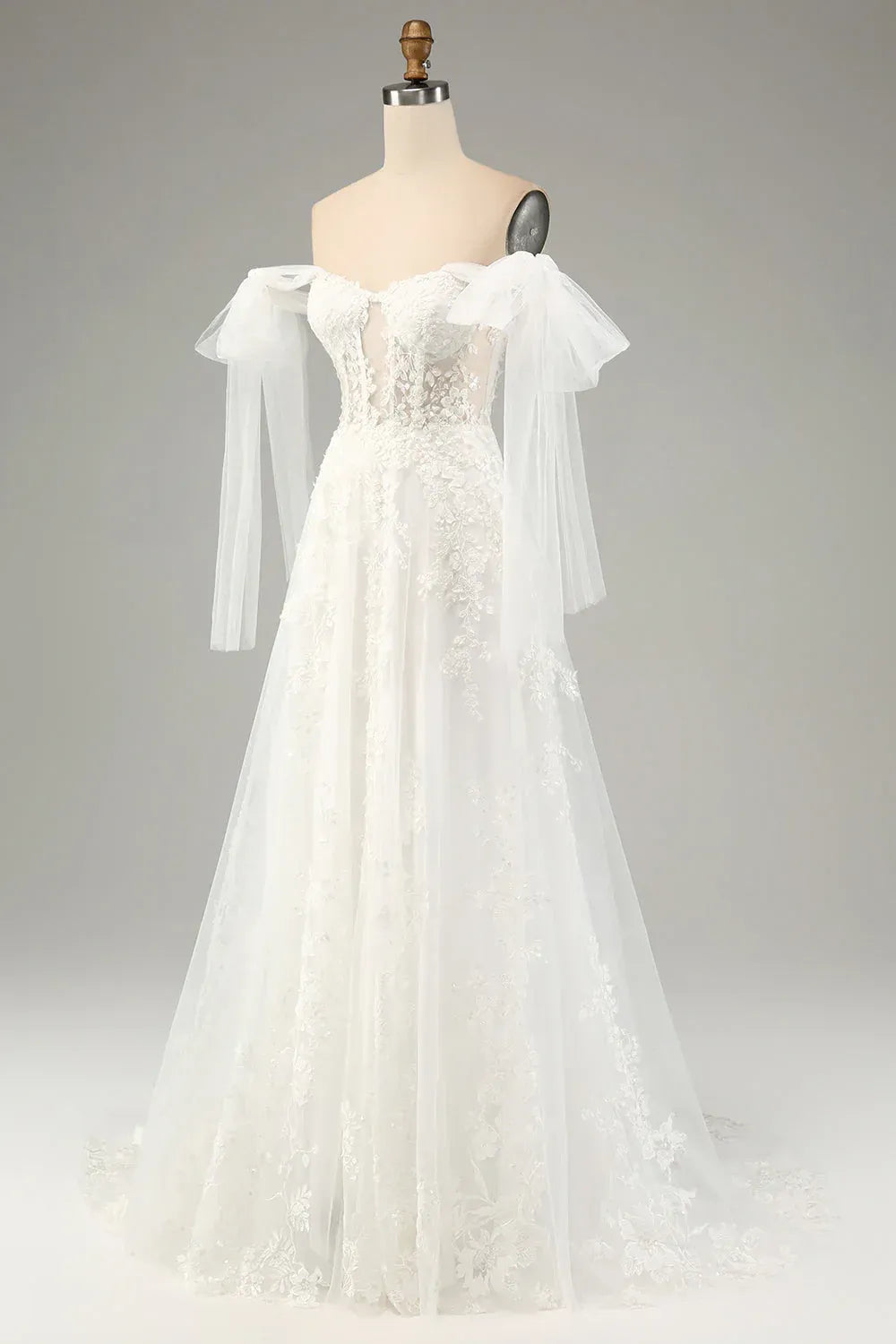 A-Line Floor-Length Wedding Dress - Yihuiw by Yihuiw