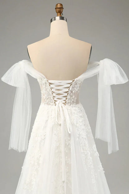 A-Line Floor-Length Wedding Dress - Yihuiw by Yihuiw