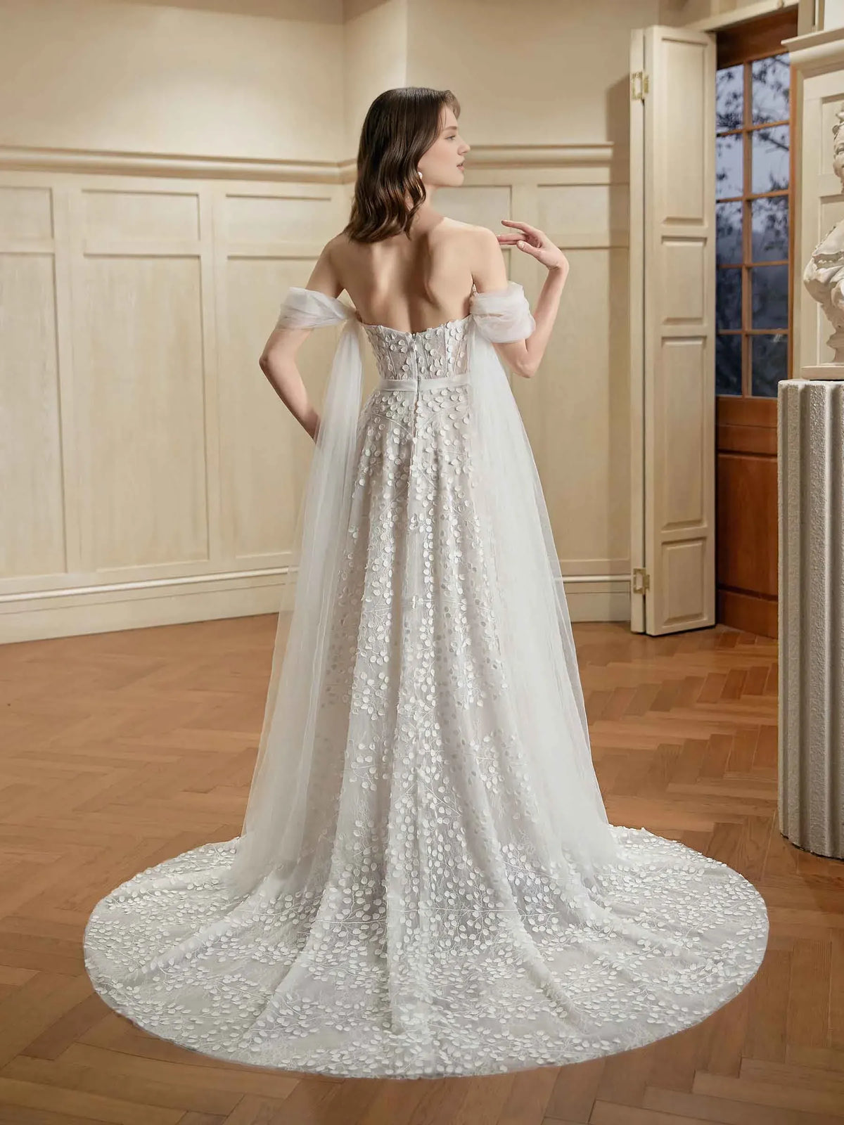 A-Line Sweetheart Floor-Length Wedding Dress - Yihuiw by Yihuiw