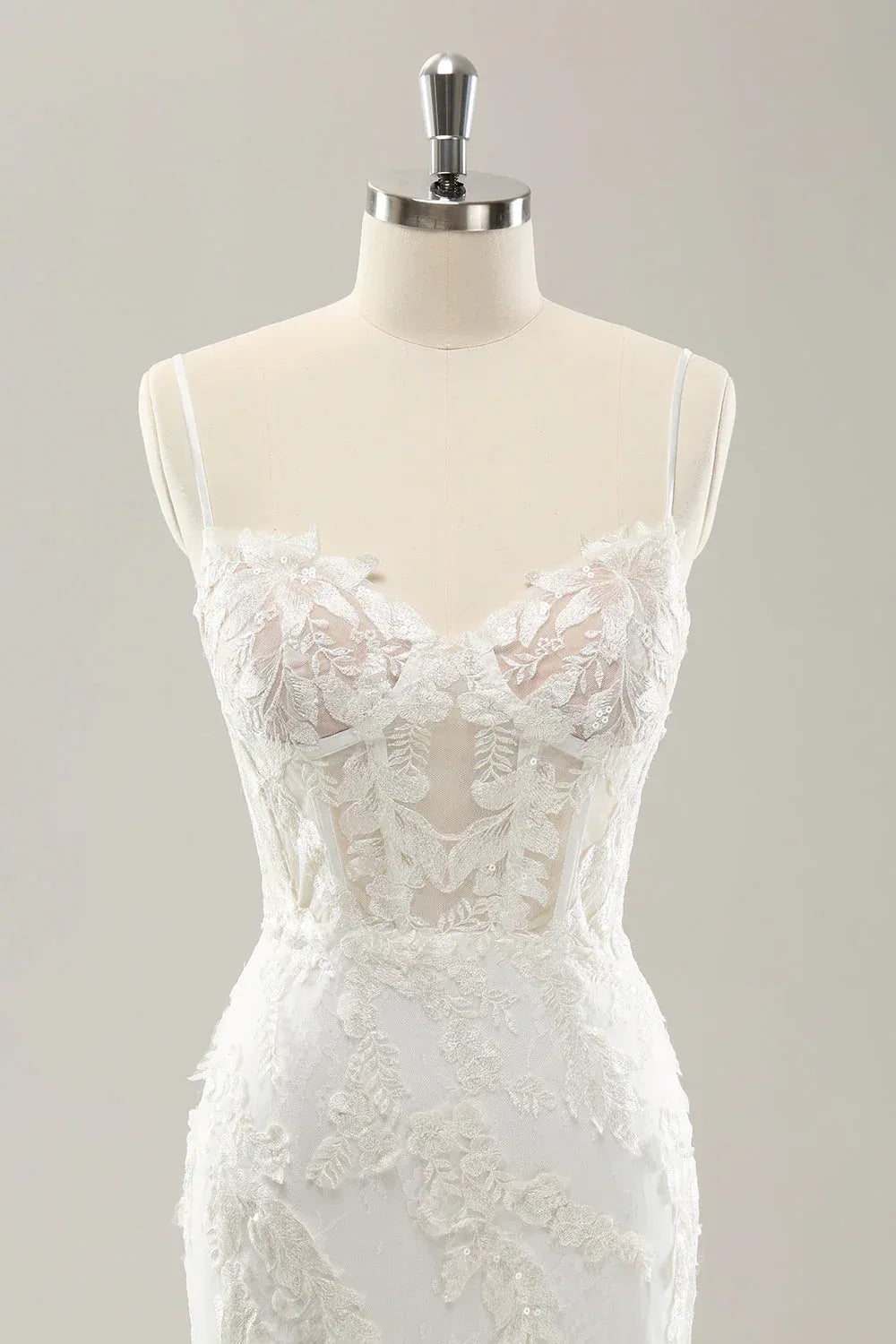 Mermaid Spaghetti Strap Floor-Length Wedding Dress - Yihuiw by Yihuiw