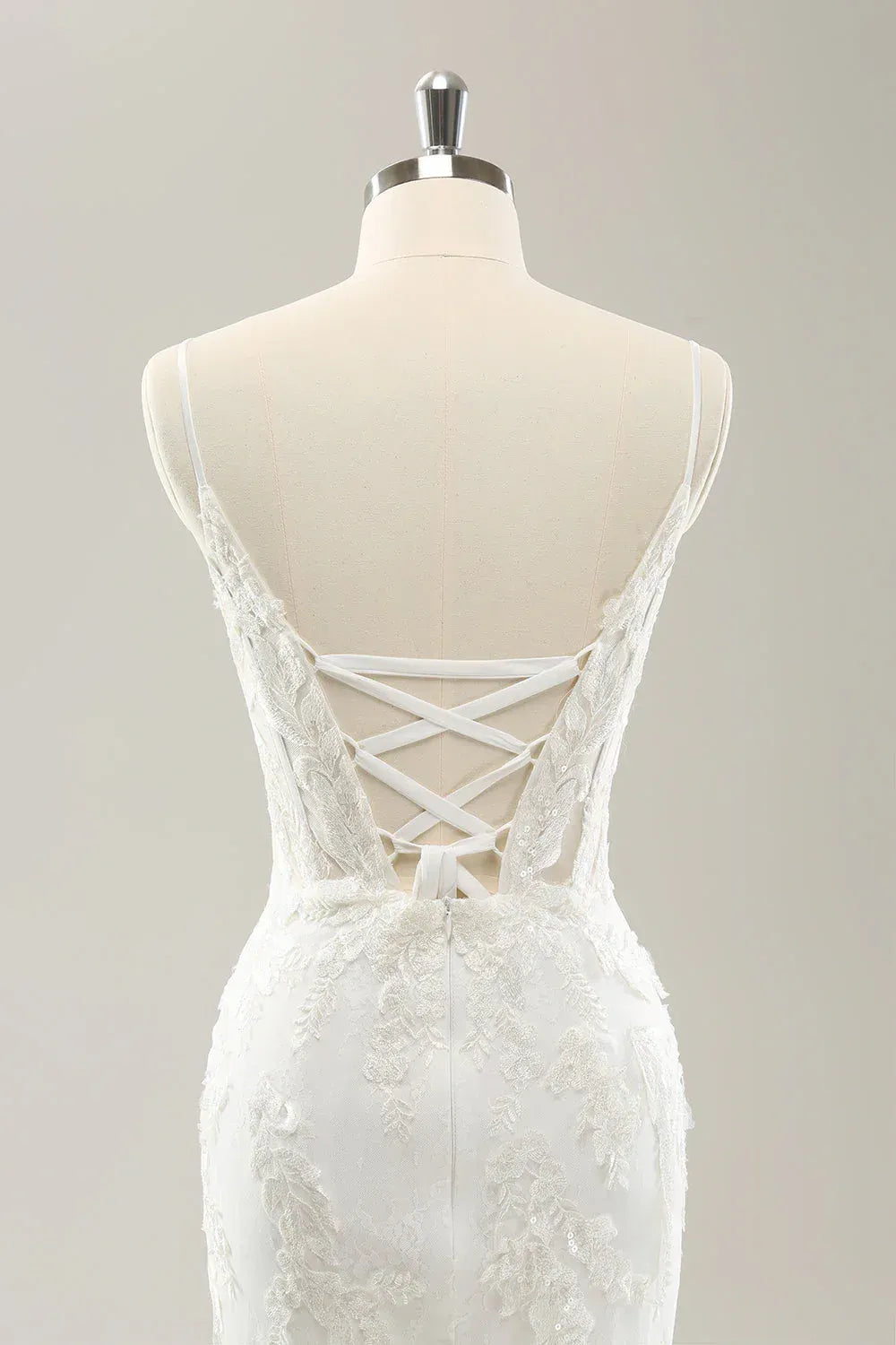 Mermaid Spaghetti Strap Floor-Length Wedding Dress - Yihuiw by Yihuiw
