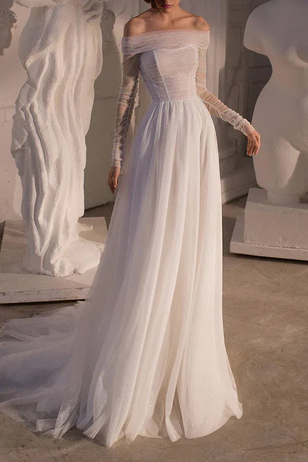 A-Line Floor-Length Wedding Dress - Yihuiw by Yihuiw