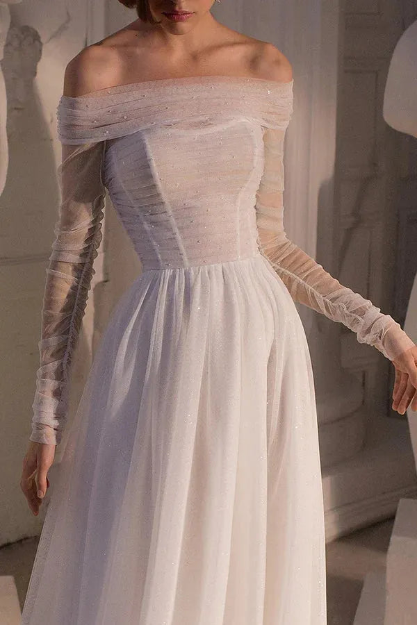 A-Line Floor-Length Wedding Dress - Yihuiw by Yihuiw