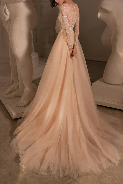 A-Line Floor-Length Wedding Dress - Yihuiw by Yihuiw