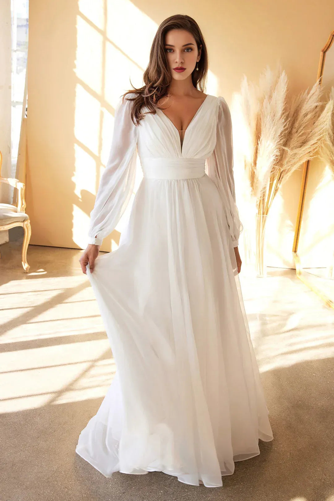 A-Line Floor-Length Wedding Dress - Yihuiw by Yihuiw