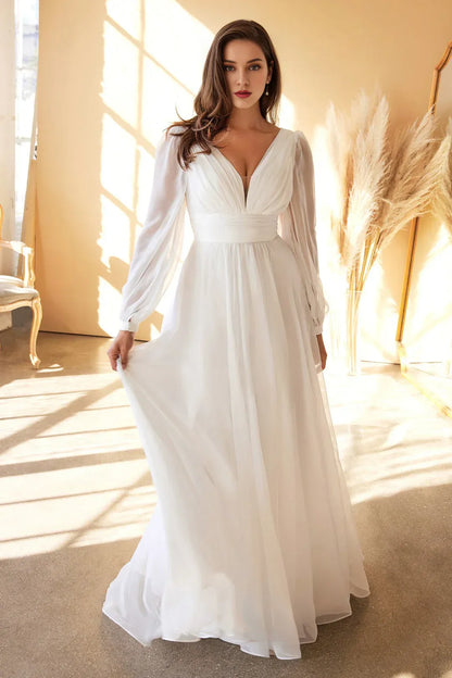 A-Line Floor-Length Wedding Dress - Yihuiw by Yihuiw