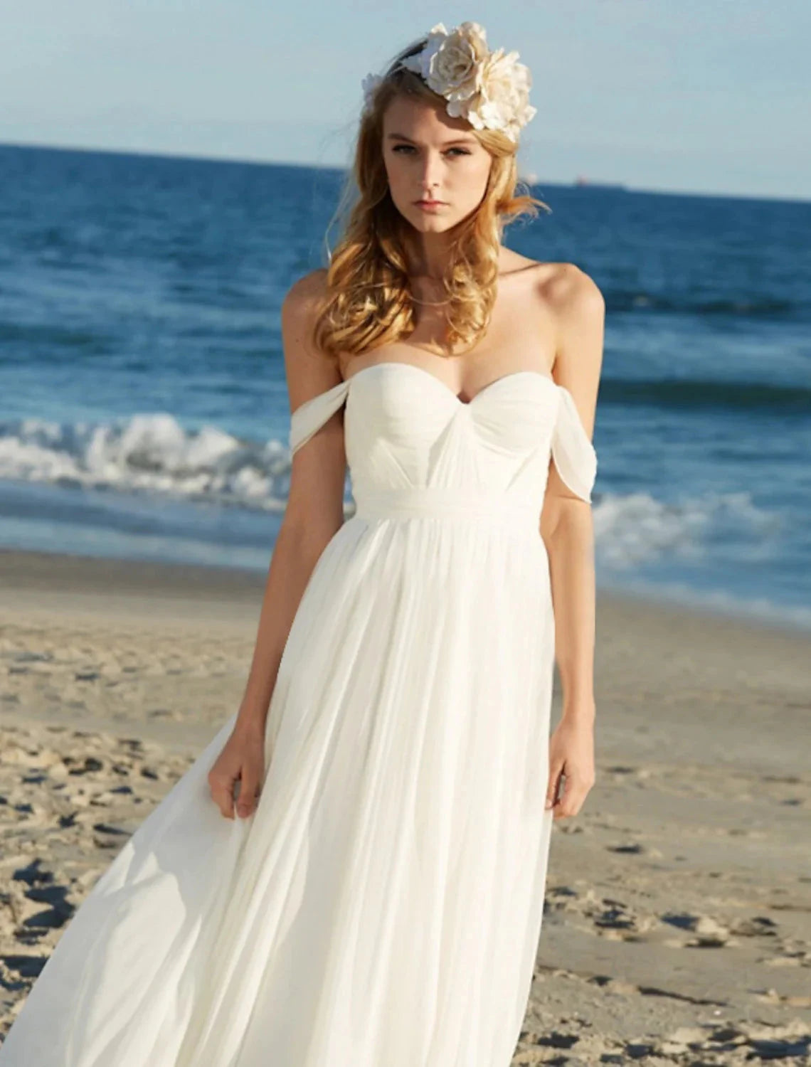 Reception Fall Wedding Dresses Open Back Little White Dresses A-Line V Neck 3/4 Length Sleeve Knee Length Chiffon Bridal Gowns With Ruched Summer Wedding Party 2025 Women‘s Clothing by YiHuiw