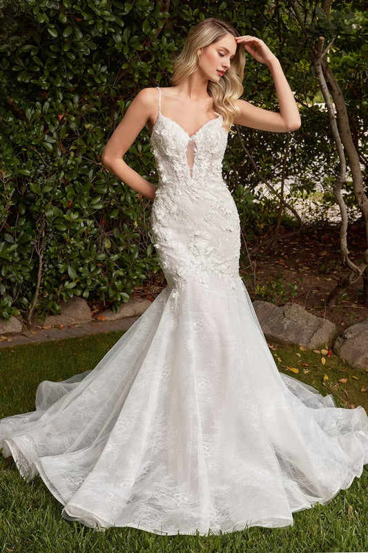Mermaid Spaghetti Strap Floor-Length Wedding Dress - Yihuiw by Yihuiw