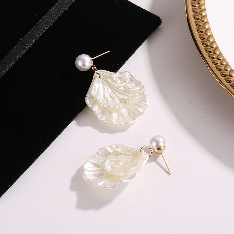 2025 New Style Pearl & Shell Earrings for Women - Coastal Elegant Dangle Earrings, Unique Mother of Pearl Jewelry Gift