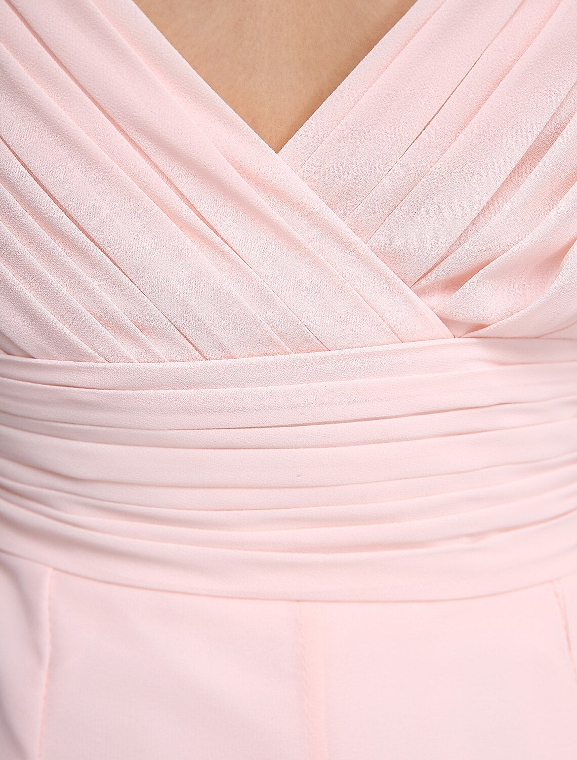 Sheath / Column Bridesmaid Dress V Neck Sleeveless Elegant Floor Length Chiffon with Criss Cross / Ruched by YiHuiw