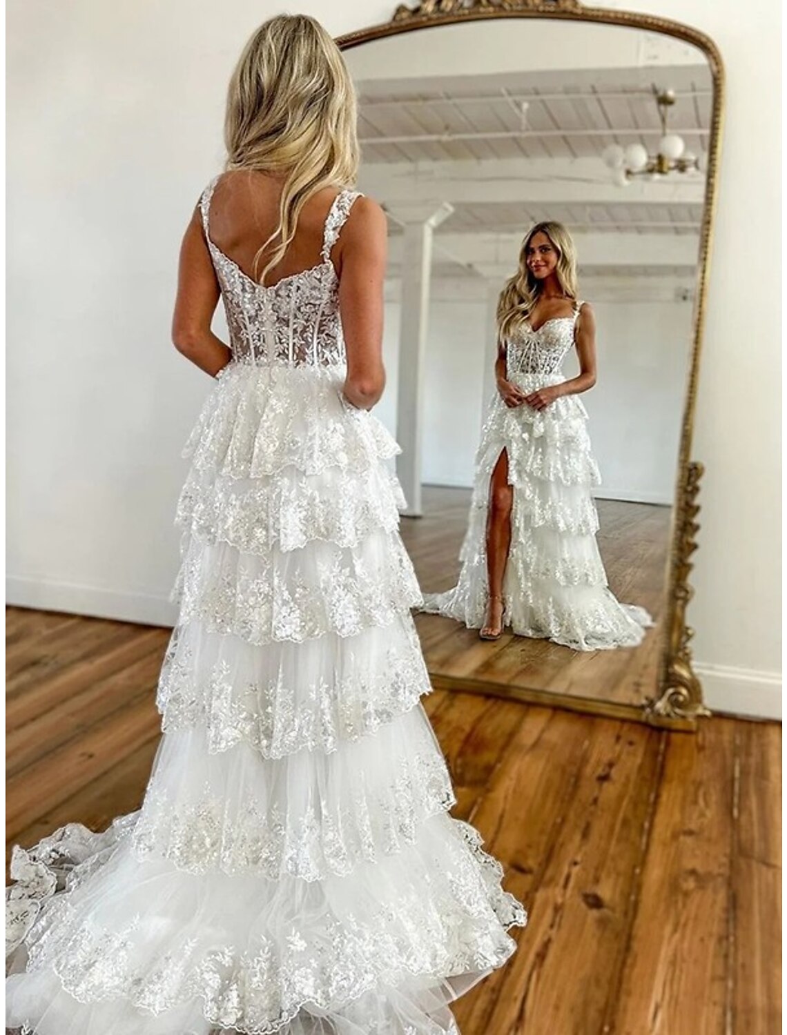 Mermaid / Trumpet Prom Dresses Corsets Dress Evening Party Court Train Sleeveless Off Shoulder Tulle with Sequin Slit by YiHuiw