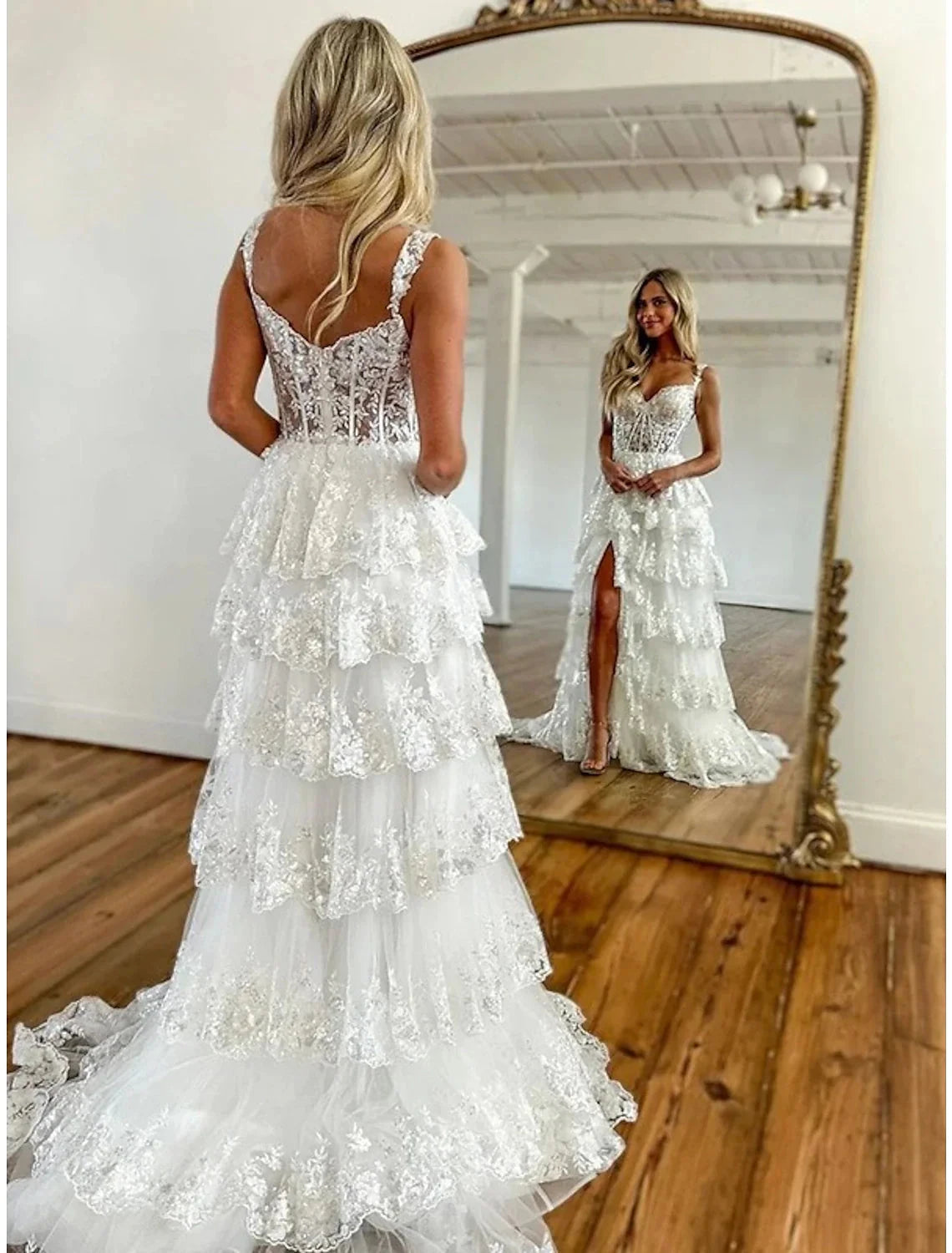 Mermaid / Trumpet Prom Dresses Corsets Dress Wedding Guest Evening Party Court Train Sleeveless Off Shoulder Tulle with Sequin Slit by YiHuiw