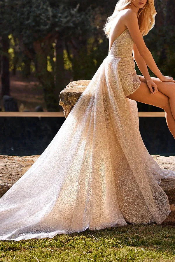 Halter Floor-Length Wedding Dress - Yihuiw by Yihuiw