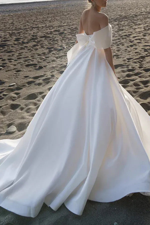 A-Line Sleeveless Floor-Length Wedding Dress - Yihuiw by Yihuiw