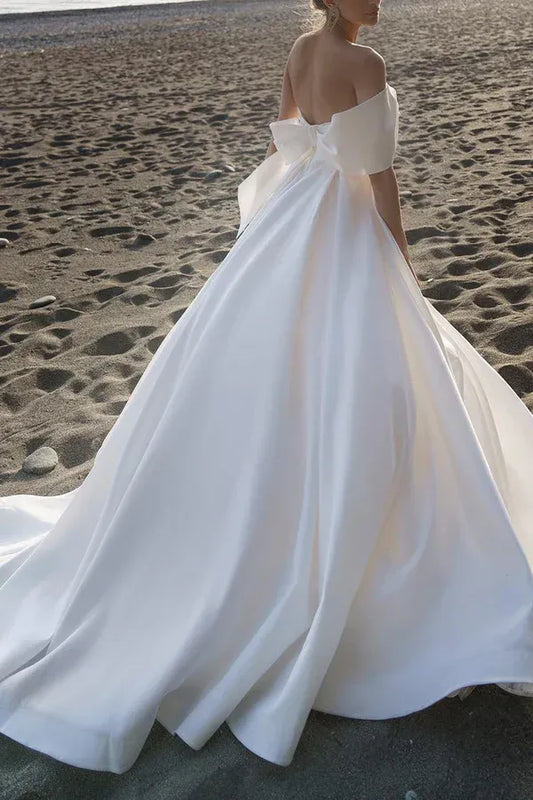 A-Line Sleeveless Floor-Length Wedding Dress - Yihuiw by Yihuiw